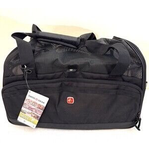 Swiss Gear 3320 UNDERSEAT PREMIUM PET CARRIER BLACK MEDIUM 19" X 10"X 12" NWT